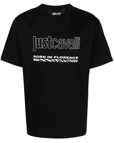 Just Cavalli Logo-print Cotton T-shirt - Black