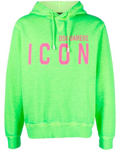 DSquared² Be Icon Cool Cotton Hoodie - Green