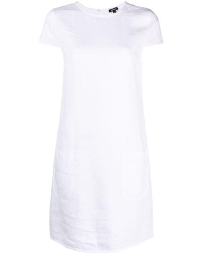 Aspesi Linen-blend Shortsleeved Shirt Dress - White