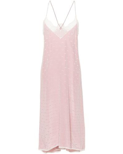 Zadig & Voltaire Risty Wings-jacquard Midi Dress - Pink