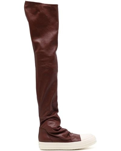 Rick Owens Thigh-high leather boots - Braun