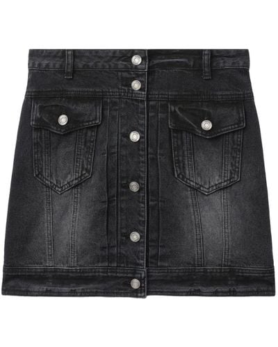 Juun.J Panelled Denim Mini Skirt - Black