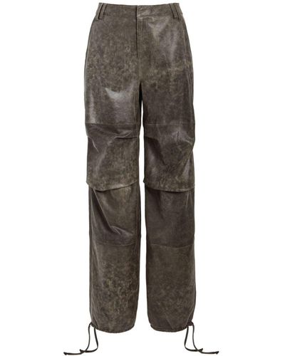 retroféte Tesla Leather Pants - Gray