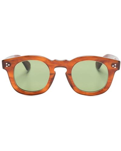 Lesca Card Round-frame Sunglasses - Brown
