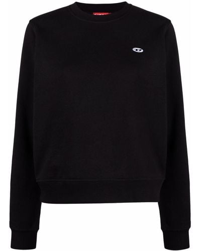 DIESEL F-Reggy-Doval-Pj Logo-appliqué Sweatshirt - Black