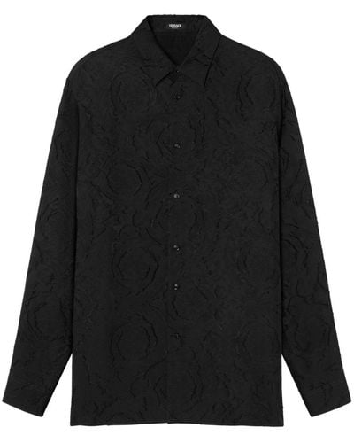Versace Patterned-jacquard Shirt - Black