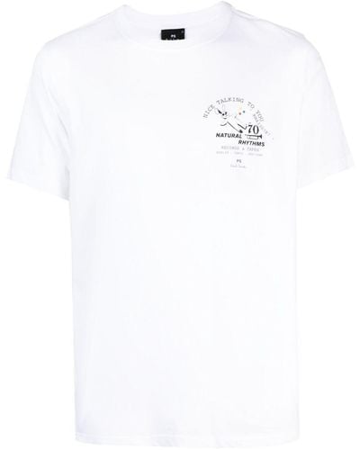 PS by Paul Smith Graphic-print Organic Cotton T-shirt - White