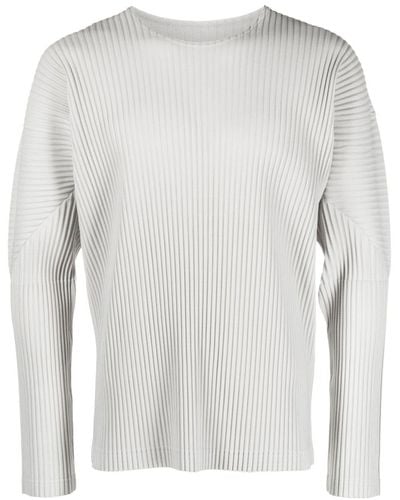 Homme Plissé Issey Miyake Chemise plissée à manches longues - Blanc