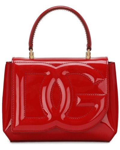 Dolce & Gabbana Handtasche mit Logo-Prägung - Rot