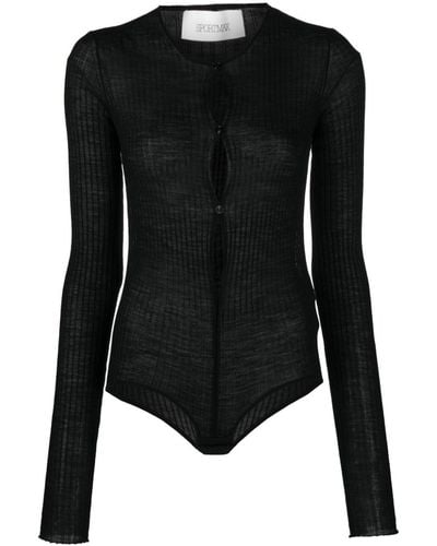 Sportmax Dinar Ribbed Bodysuit - Black