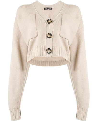 Proenza Schouler Cardigan crop à col v - Marron