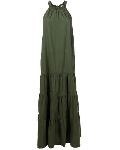 Adriana Degreas Tiered Cotton Beach Dress - Green