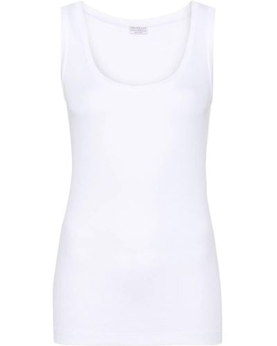 Brunello Cucinelli Bead-embellished Top - White