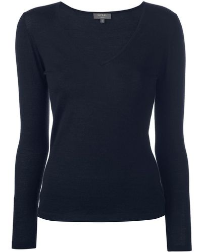 N.Peal Cashmere Color block top - Azul