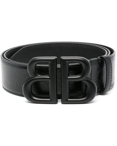 Balenciaga Monaco Leather Belt - Black