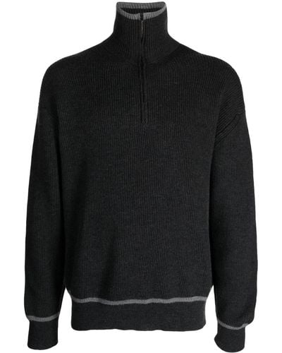 Pringle of Scotland Half-zip Fastening Wool Sweater - Black