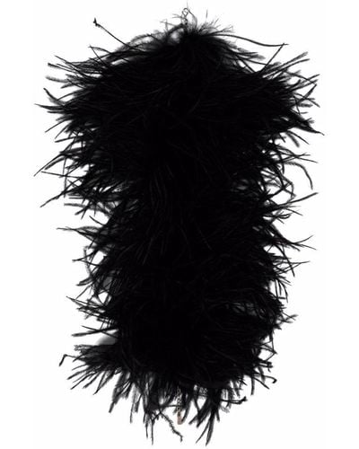 Saint Laurent Bolso con aplique de plumas - Negro