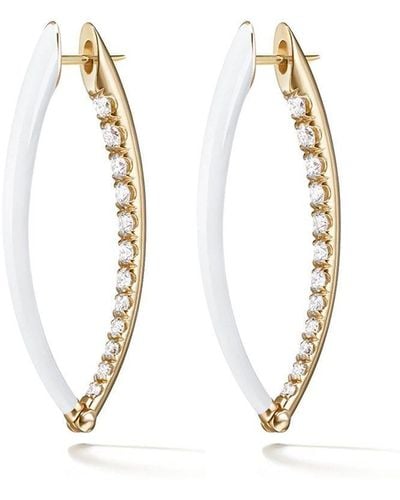 Melissa Kaye 18kt Yellow Gold And Diamond Cristina Hoop Earrings - Metallic