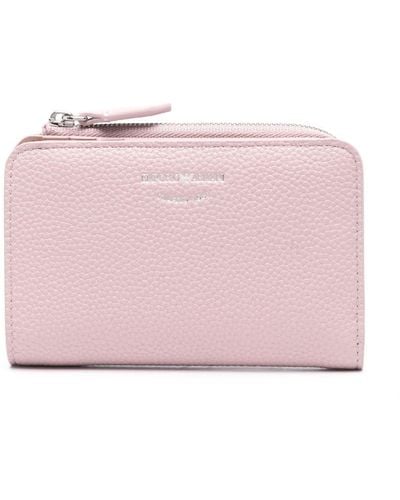Emporio Armani Pebbled-texture Bi-fold Wallet - Pink