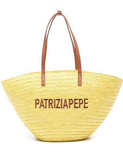 Patrizia Pepe Logo-embroidered Shoulder Bag - Metallic
