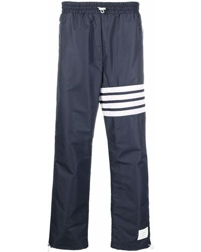 Thom Browne Pantalon de jogging à détails 4 bandes signature - Bleu