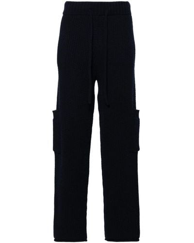 Alanui Finest Cable-knit Trousers - Blue