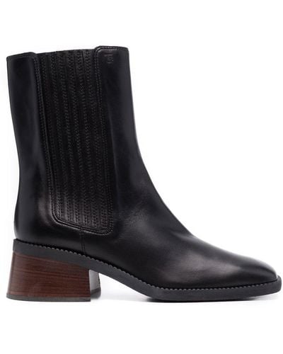 Tod's Square-toe Leather Ankle Boots - Black