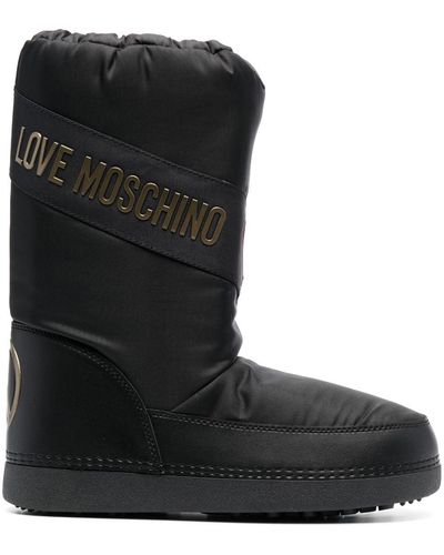 Love Moschino Logo-print Snow Boots - Black