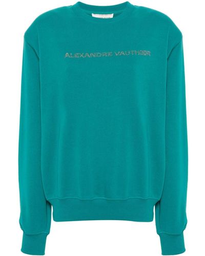 Alexandre Vauthier Rhinestone-embellished Sweatshirt - Blue