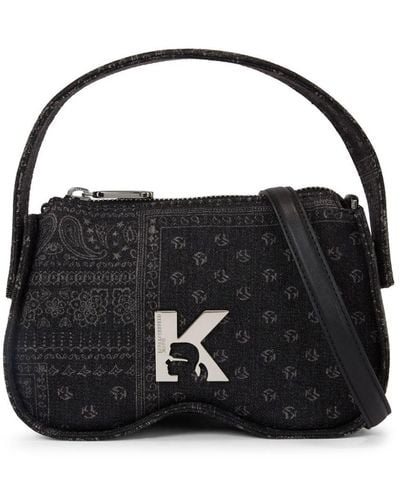 Karl Lagerfeld Sunglasses Denim Handbag - Black
