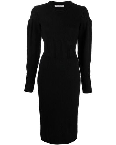 Philosophy Di Lorenzo Serafini Long-sleeve Knitted Midi Dress - Black