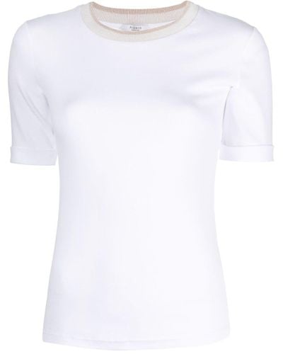 Peserico T-Shirt mit rundem Ausschnitt - Weiß