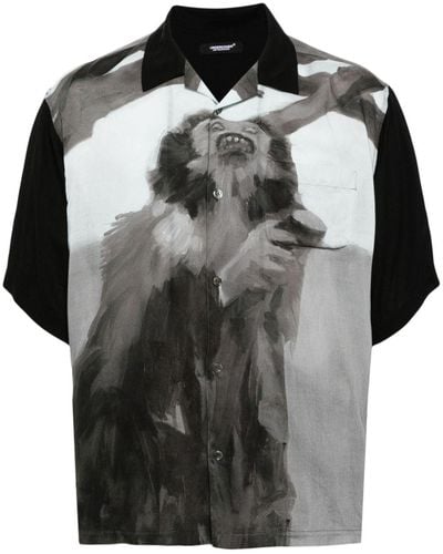 Undercover Short-sleeved Illustration-print Shirt - Black
