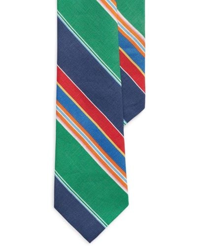 Polo Ralph Lauren Cravate en lin à rayures - Vert