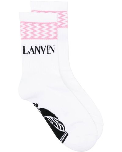 Lanvin Logo-intarsia Socks - White