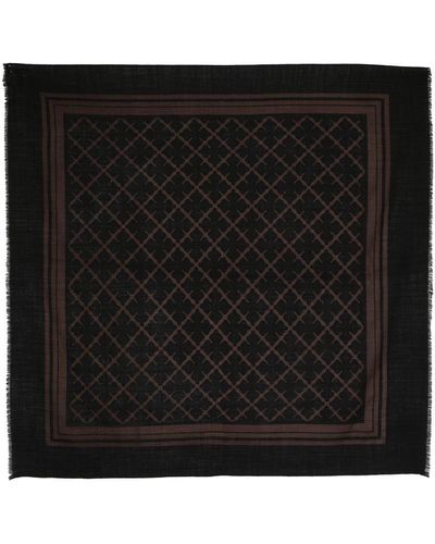 By Malene Birger Geometric-patterned Wool Scarf - Black