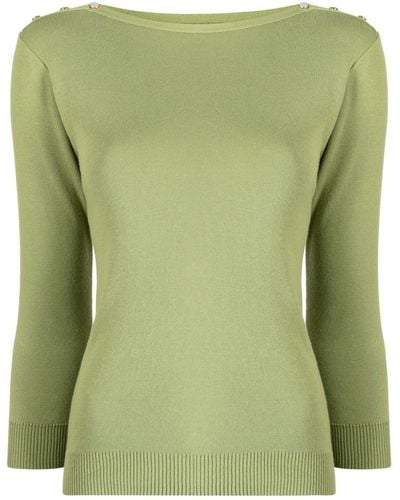 agnès b. Badiane Fine-knit Cotton Jumper - Green