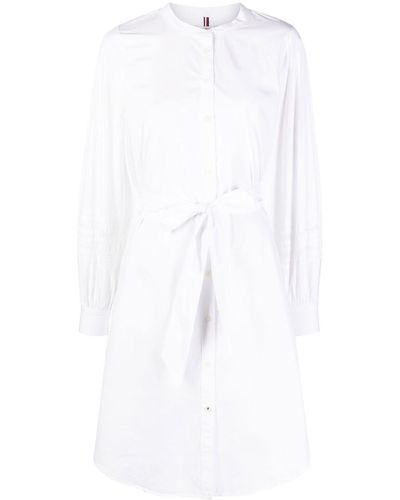 Tommy Hilfiger Hemdkleid mit Bindegürtel - Weiß