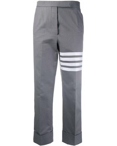 Thom Browne 4-bar Stripe Tailored Pants - Grey
