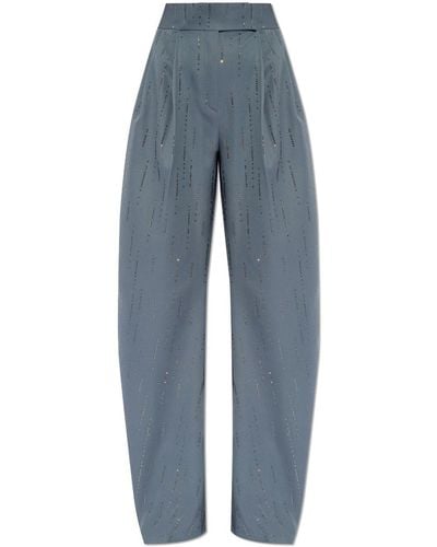 The Attico Gary Crystal-embellished Trousers - Blue