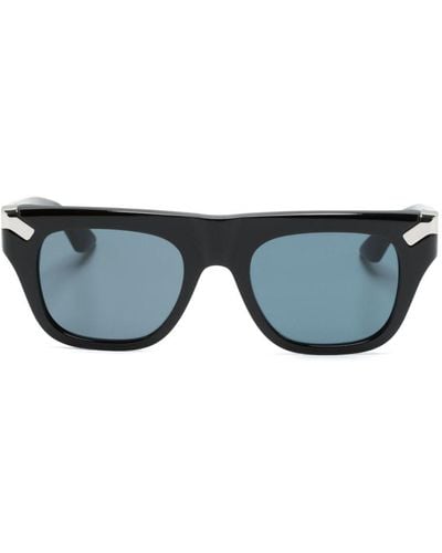 Alexander McQueen Sonnenbrille mit eckigem Gestell - Blau