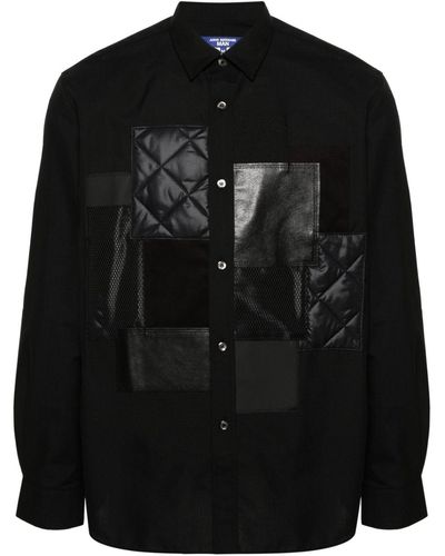 Dr. Martens Pleat-detail Patchwork Shirt - Black