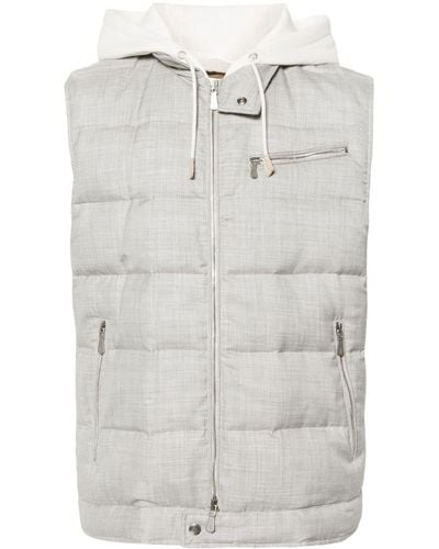Eleventy Feather-down Padded Gilet - Gray