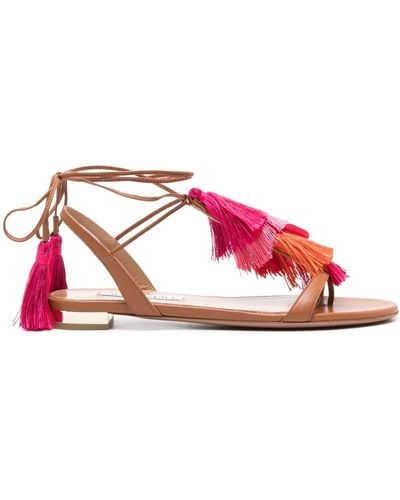 Aquazzura Capri Tassel-detail Sandals - Pink