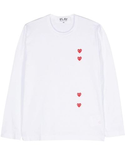 COMME DES GARÇONS PLAY Heart-print Cotton T-shirt - White