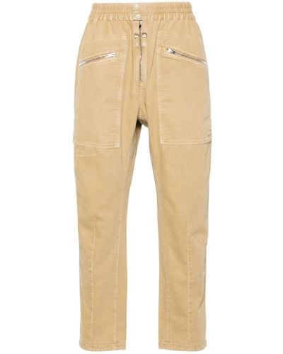 Isabel Marant Jelson Cotton Tapered Pants - Natural