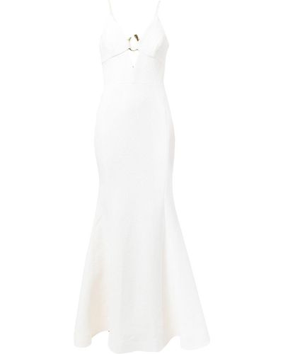Rebecca Vallance Romy V-neck Gown - White