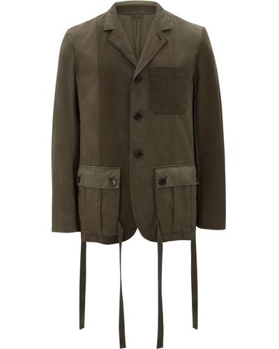 JW Anderson Tie-pockets Panelled Jacket - Green