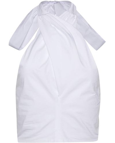 STAUD Top Kai con cuello halter - Blanco