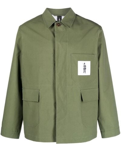 Mackintosh Mist Logo-patch Shirt Jacket - Green